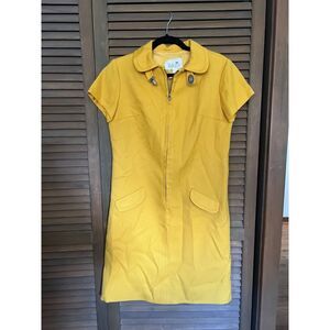 Leslie Fay Retro 1960s Wool Shift Dress Vintage Size 12 / Modern Size 6